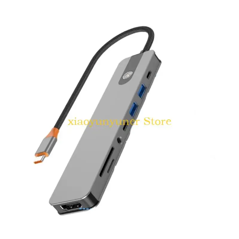 P9JB USB C Docking Station to HDTV 4K 60hz Output USB3.0 USB2.0 PD100W USB Splitter Cable for Phone Laptop Accessories