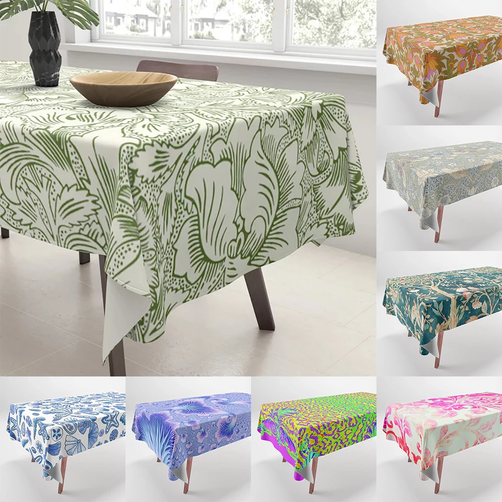 Boho Color Pattern Printed Tablecloths Home Decor Rectangular Party  Stain Resistant  Dustproof 