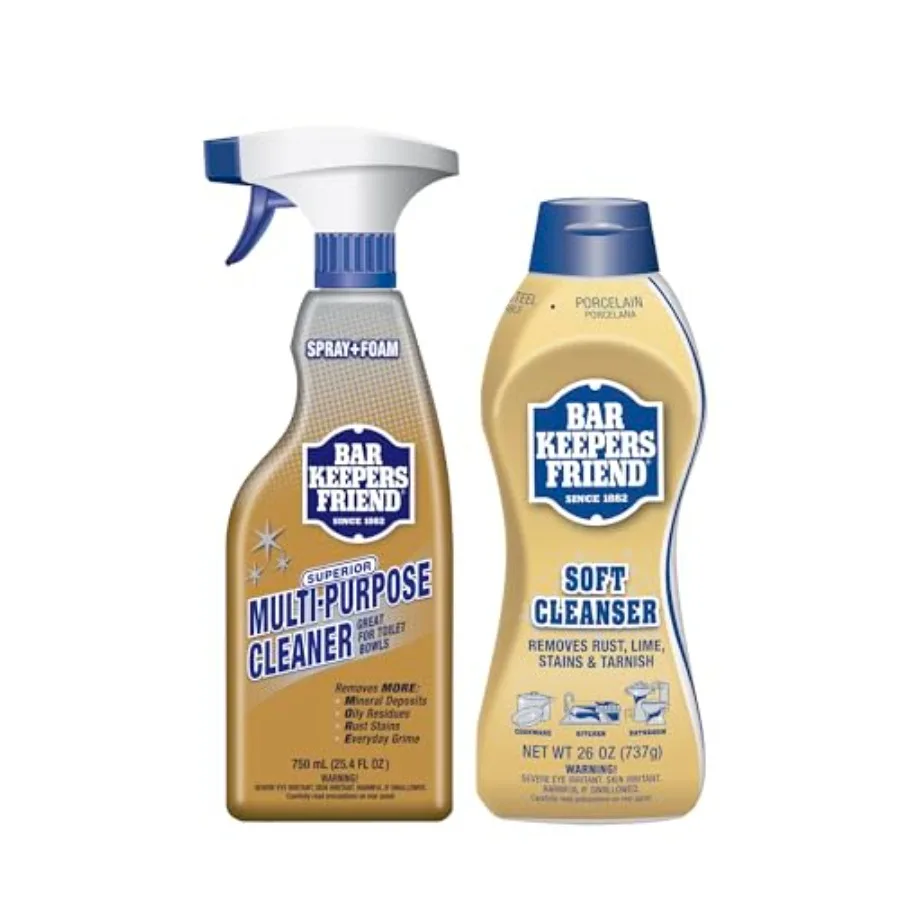 

Soft Cleanser 26 oz + Spray and Foam Multipurpose MORE Spray Cleaner 25.4 oz, Multi Purpose Cleaner Bundle, Removes Grease, Rus