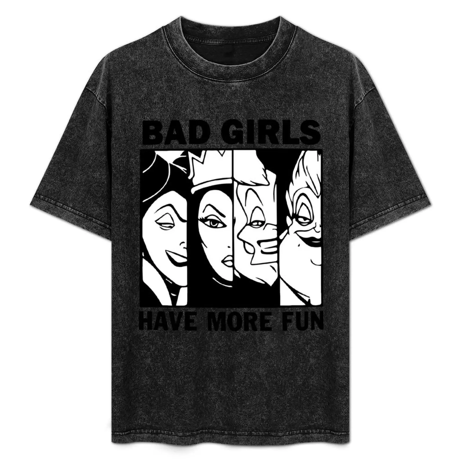 

Bad Girls Have More Fun Villains Cartoon T-Shirt oversized anime stuff customizeds customs mens shirts graphic tee