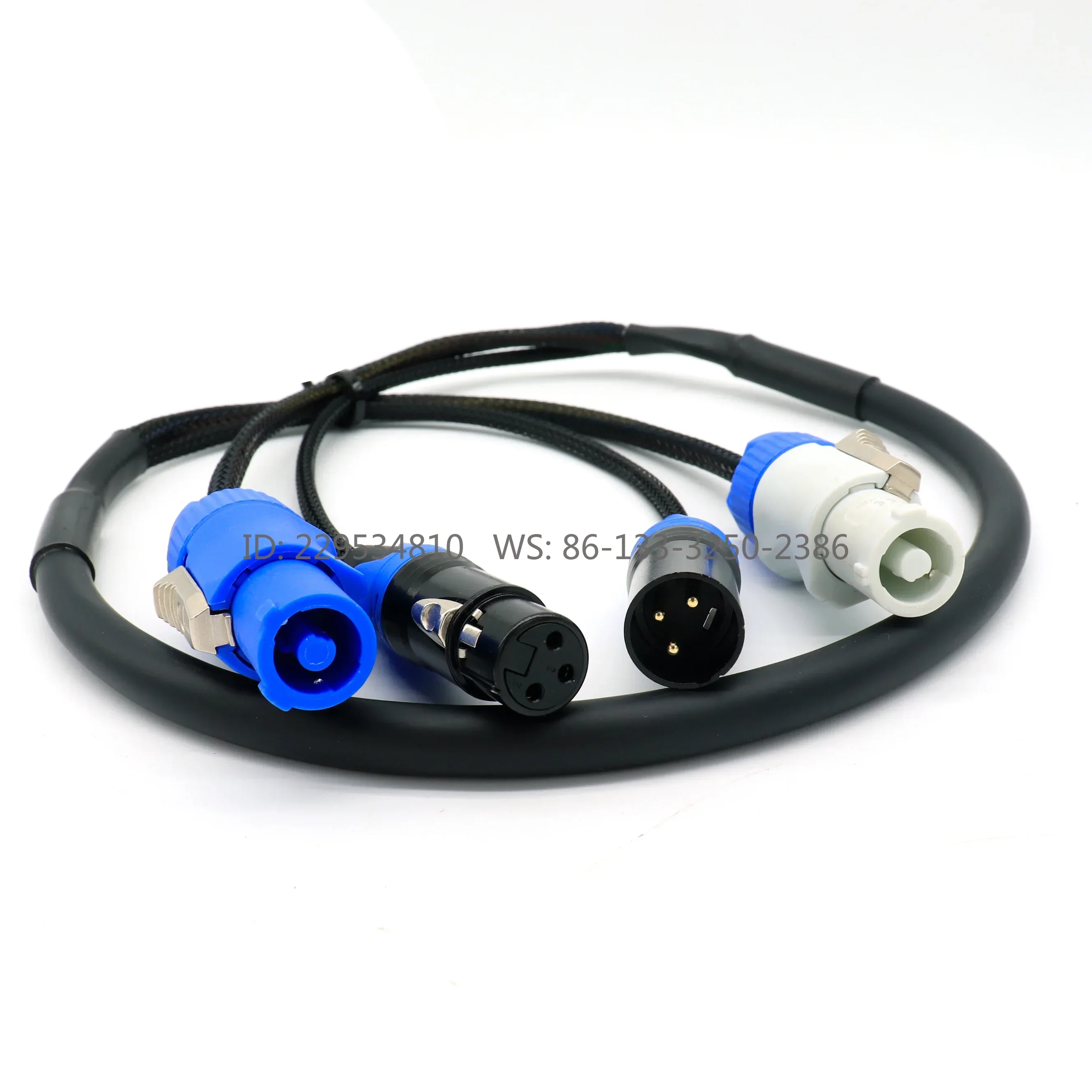 2 In1 XLR Female and Male Powercon in and out DMX Cable XLR and Power Hybrid Power Con Cable -1m 1.5m 2m