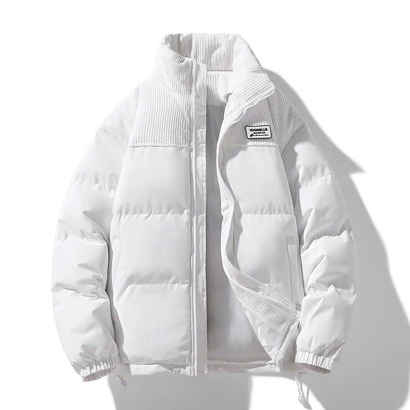 Stand Collar Thicken Men Parkas Winter Fashion Comfortable Male Coats Casual Windproof Warm Cotton Jackets Solid Color All-match