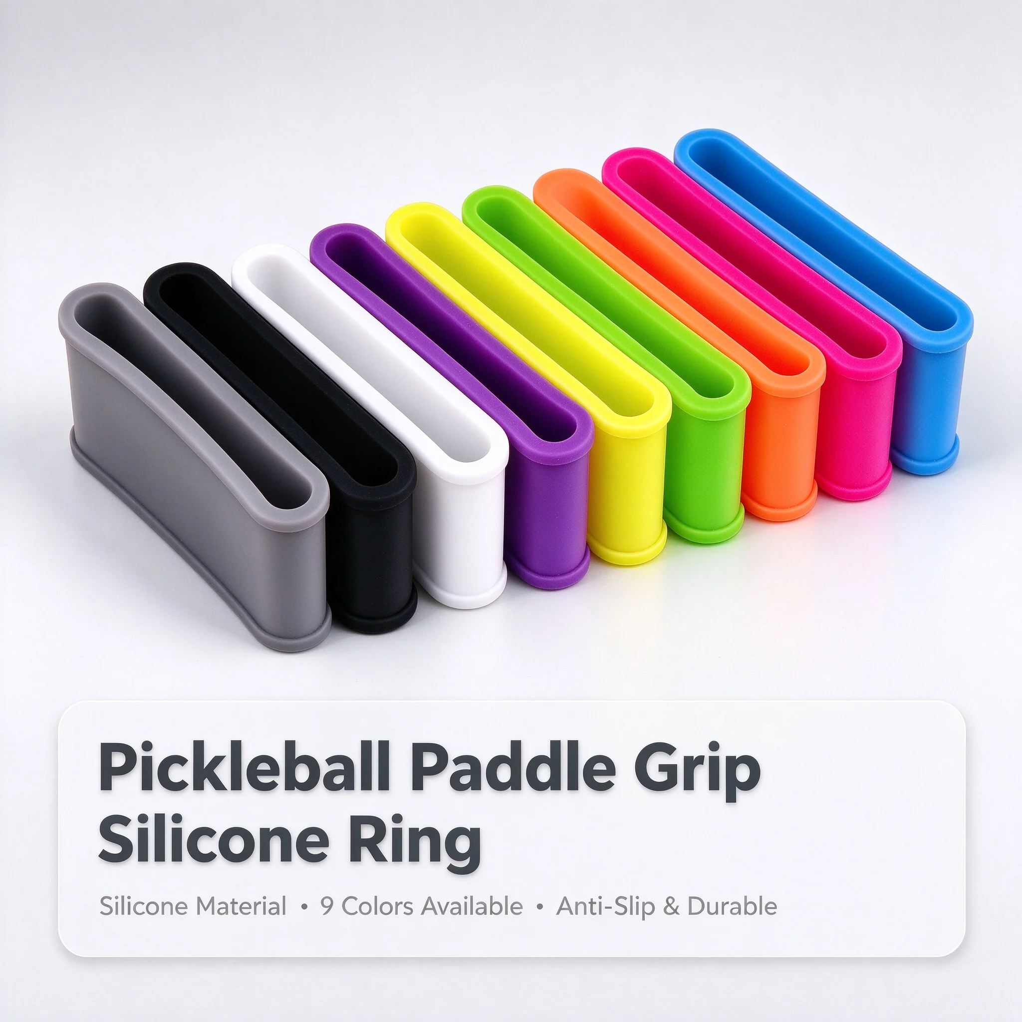 Pickleball Paddle Grip Ring, Silicone Anti-Slip Handle Band, High Elastic Durable Grip Protector Ring, Universal Fit for Pickleb