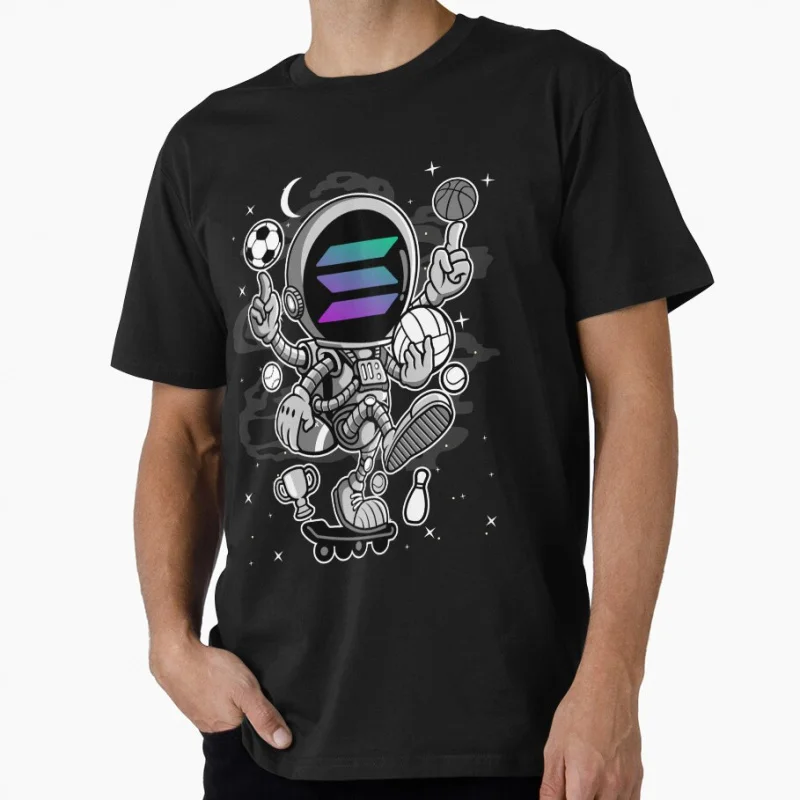 

Astronaut Skate Solana SOL Coin To The Moon Trading Crypto Token Blockchain Wallet Gift T shirt Large size Tops
