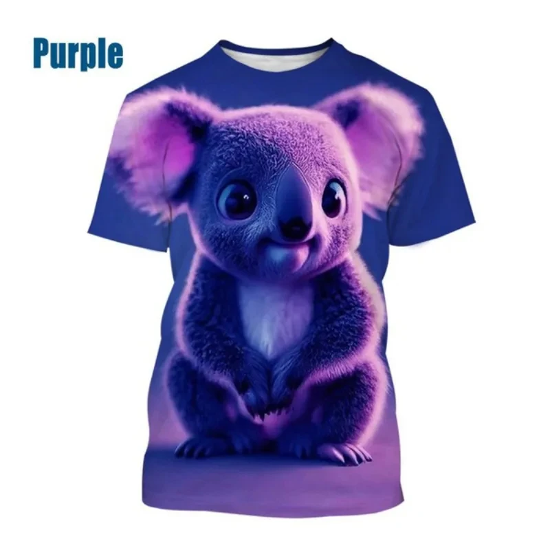 Koala Bear 3D Graphic magliette oversize Haikyuu Funny Cute Animal Unisex Street Casual Harajuku T-shirt abbigliamento uomo Tees Top