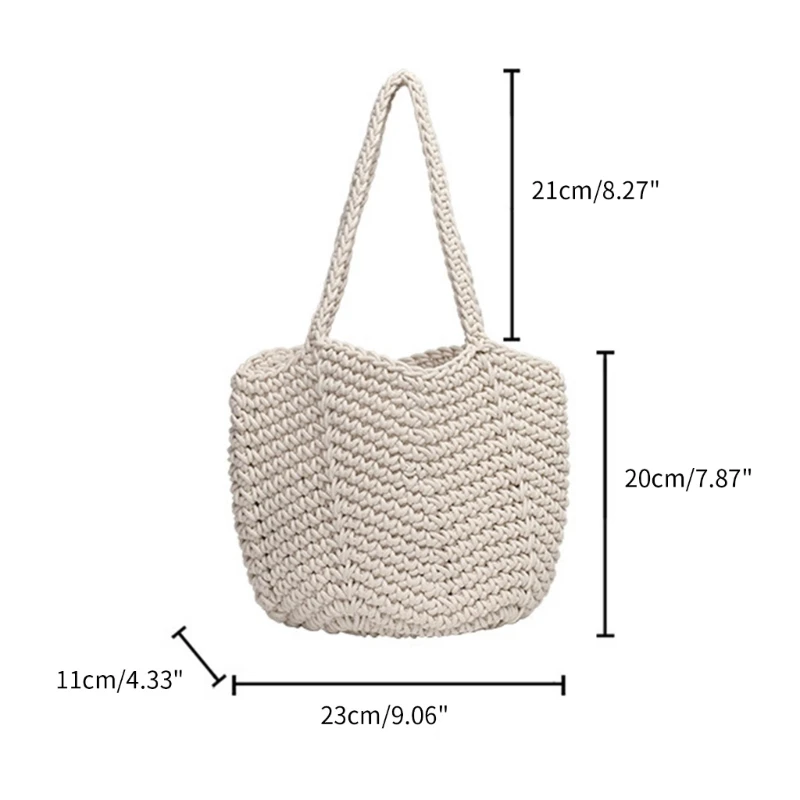 Hollow Summer Bag Fashion Ladies Handbag Large Capacity Shoulder Bag Vacation Knitted Bag Vintage Tote Bag