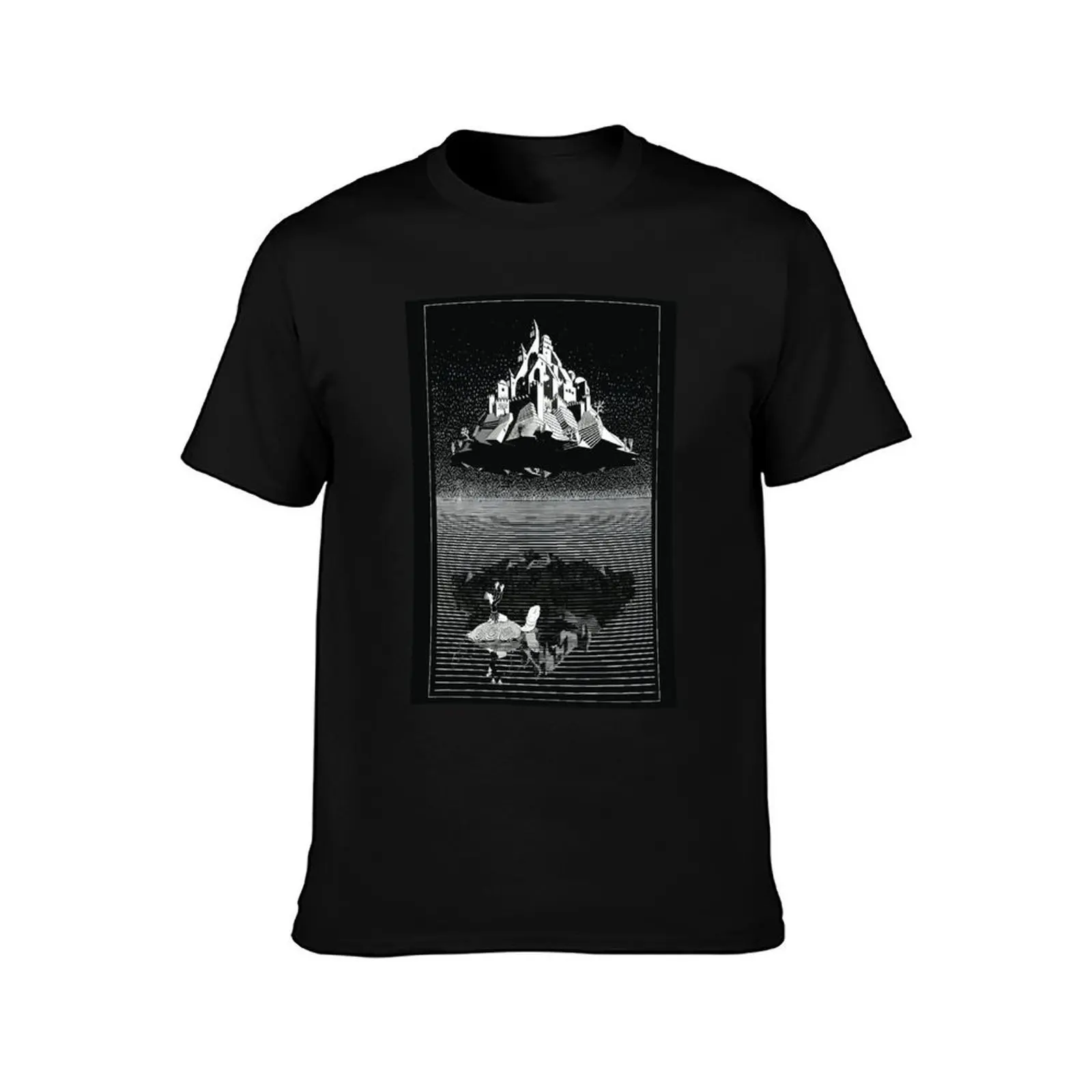 MC Escher - Castle In The Air T-Shirt Summer Casual Cotton Tee Oversized Streetwear Tops Vintage Graphic Print 100% Cotton