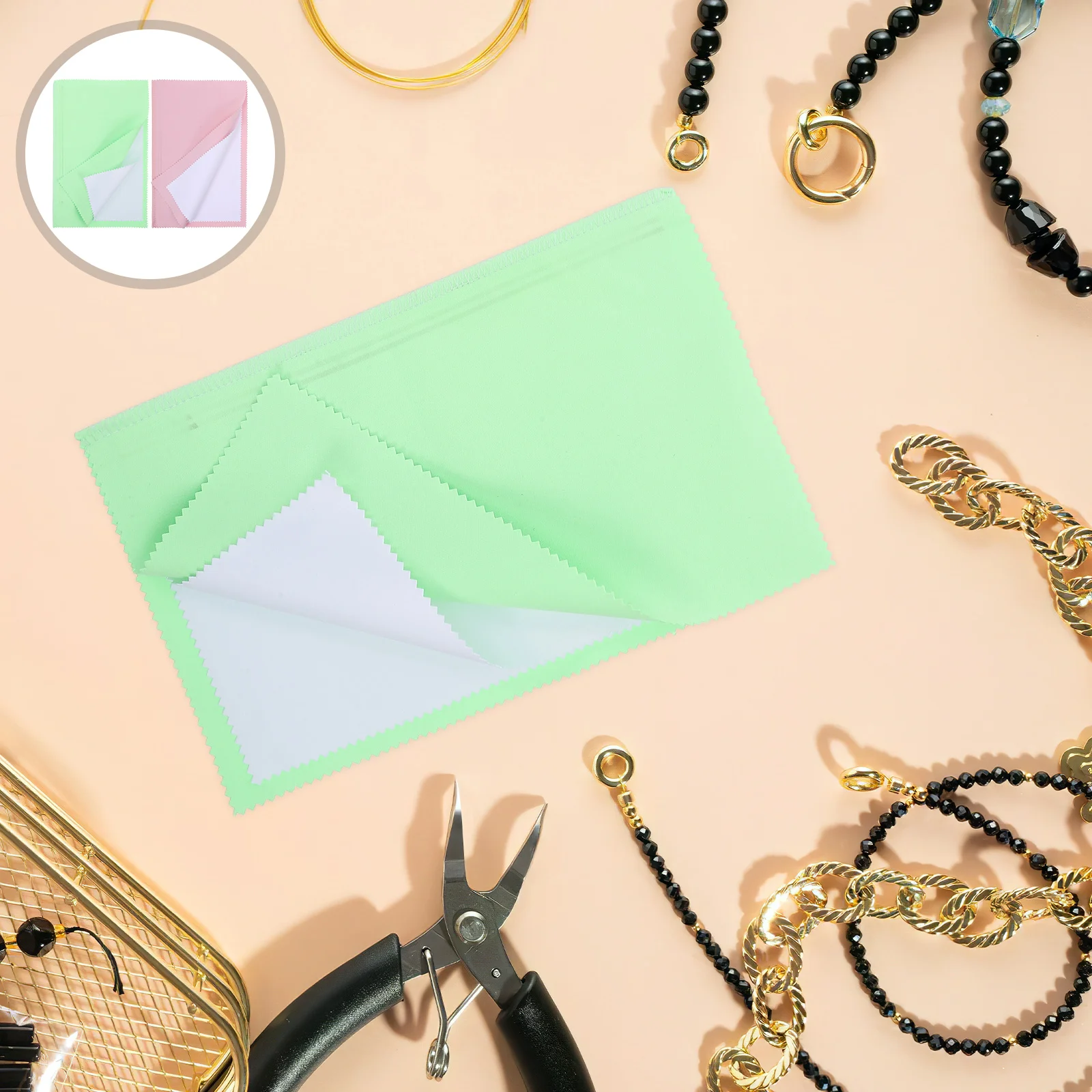 

2 шт. полировальная ткань для ювелирных изделий, замша, 4 слоя, 25x15 см, серебряные салфетки для чистки ювелирных изделий, средство для удаления тускнения кольца, ожерелья, часов