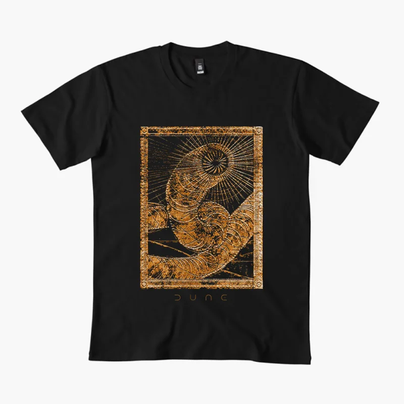 

Golden Sandworm 0408 DUNE Sic fi fan Gift t shirt 100% cotton printed Short-sleeve Graphic clothes All size Tops S-6XL
