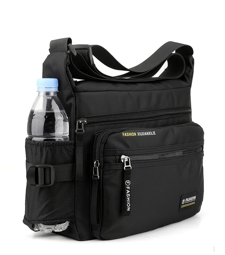Men Multifunctional Crossbody Bag Nylon Waterproof Shoulder Bag Large Capacity Casual Male Messenger Bag Design Travel Daily