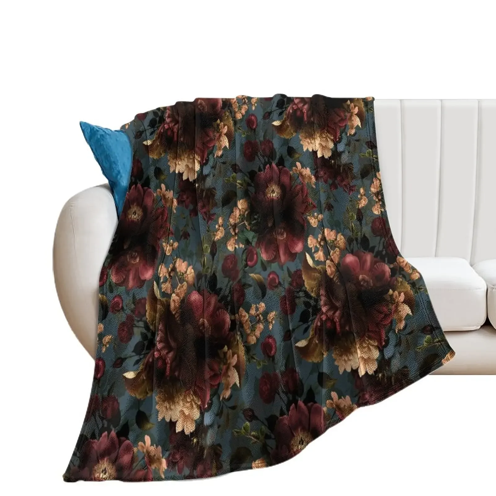 

Moody florals - Mystic Botanical Night Garden 10 Throw Blanket warm winter Fashion Sofas Blankets