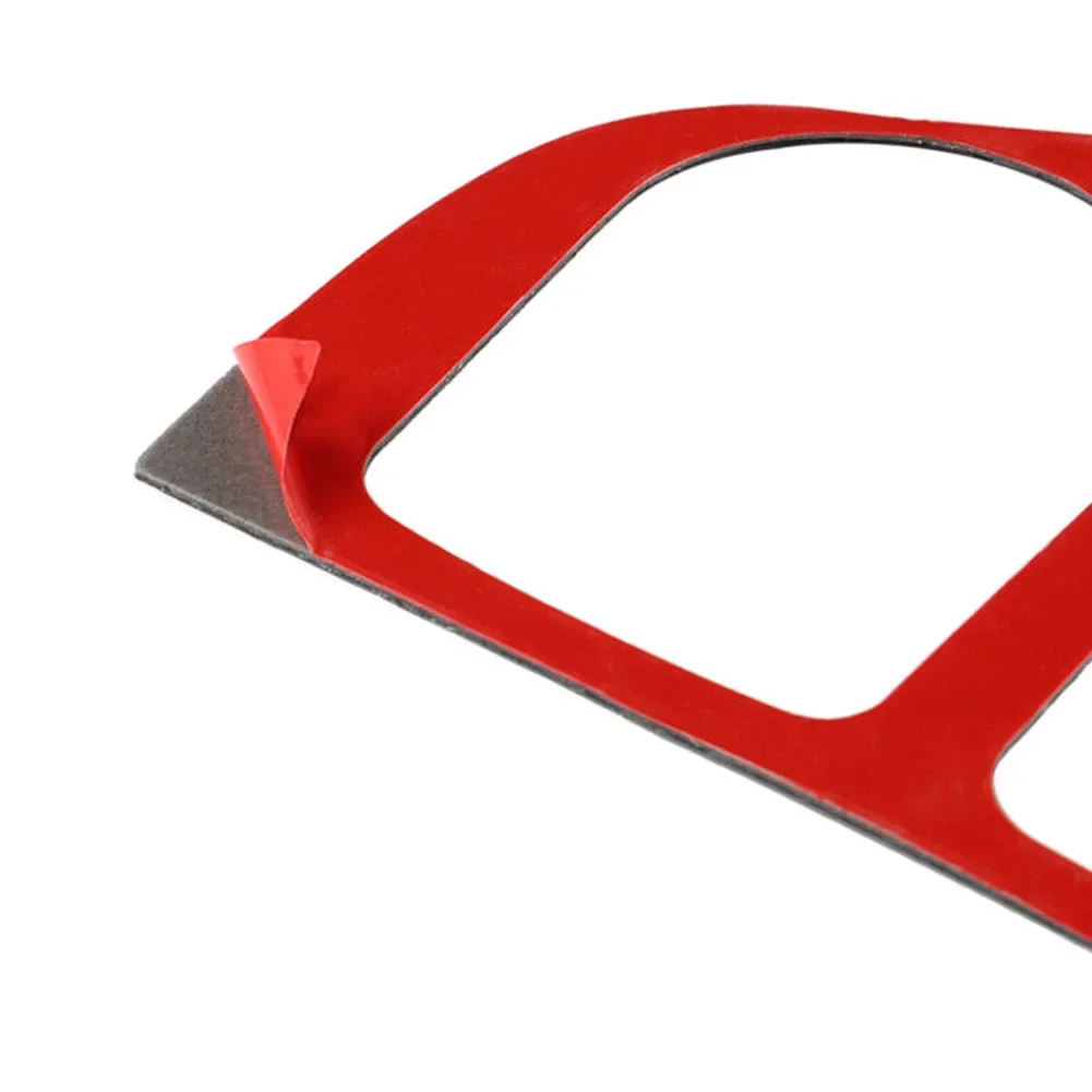 اكسسوارات السيارات الداخلية وحدة التحكم المفروشات والعتاد التحول 2 قطعة/المجموعة ألياف الكربون الجبهة الأحمر لإنفينيتي Q50/Q60 2014