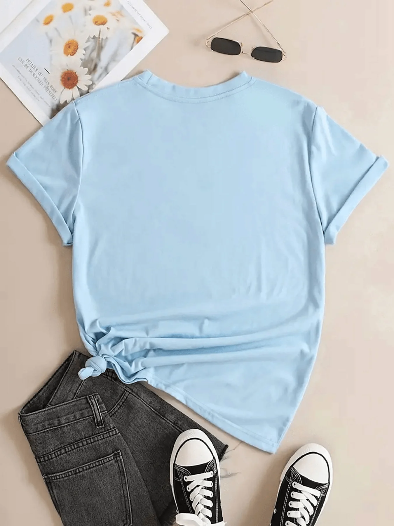 2026 New Women Summer Boho T Shirt Striped Fish Trio Graphic Print Coastal Beach Casual Vacation Outfit Basic Top T Shirt