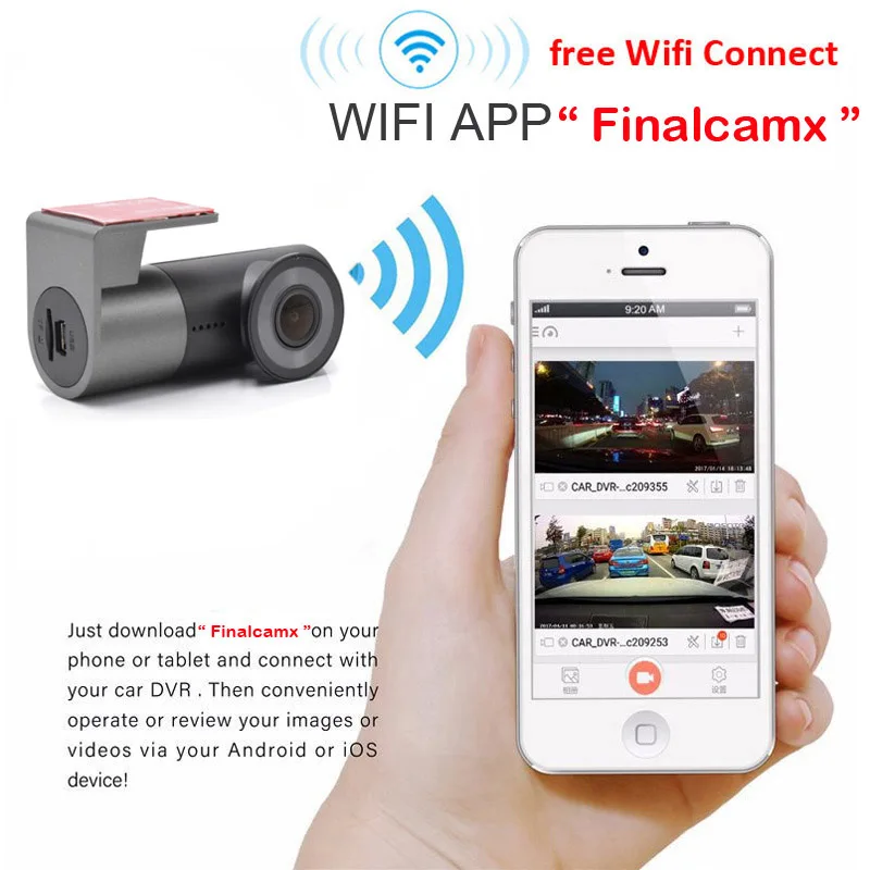 24hours Parking Monitoring Wifi Car DVR APP Control 1080P HD Video Recorder Camcorder Dash Camera Support UP To 128GB TF Card