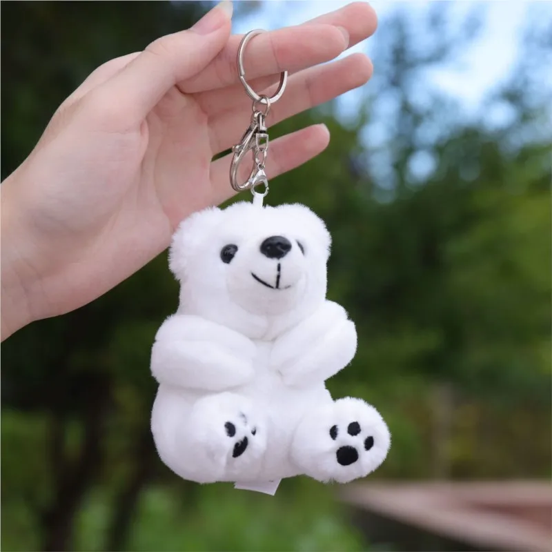 

Cute White Bear Plush Doll Toy Keychain Pendant Cartoon Fat Animal Snow Polar Bear Car Keychain Bag Pendant Lovers Women Gifts