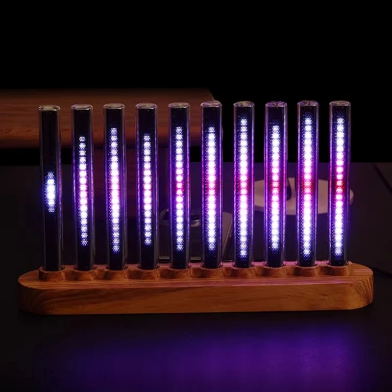Solid Wood RGB Sound Pick Up Light Colorful Musical Rhythm Mood Lights Multiple Modes Study Desktop Ambient Lamp Decor Lamps