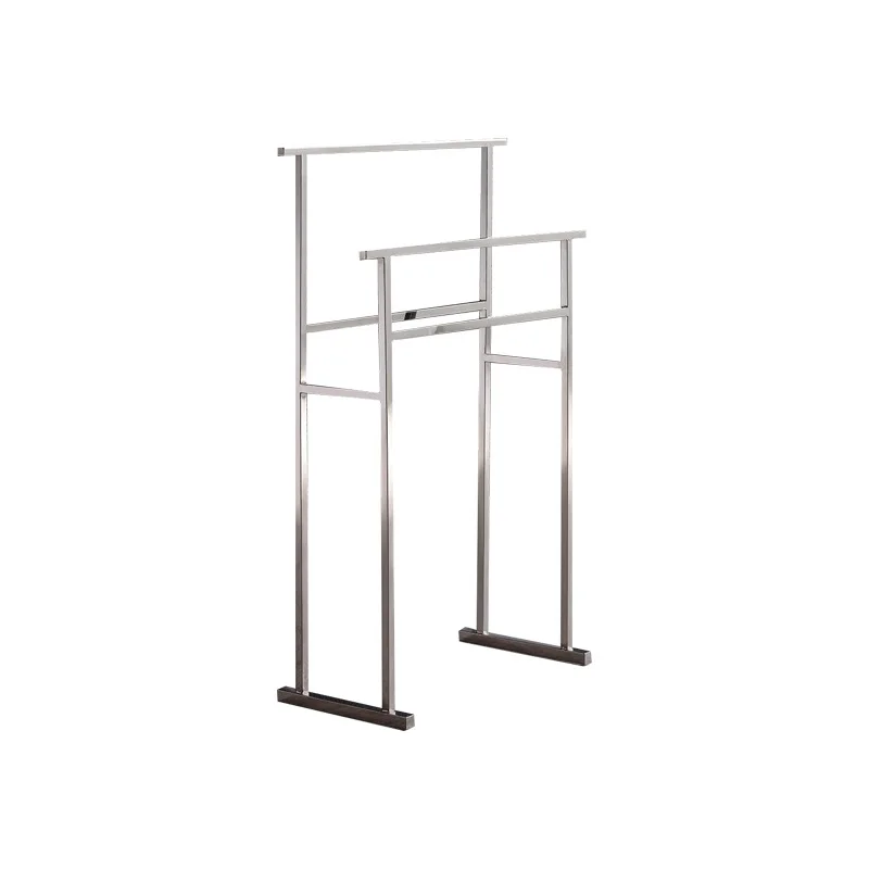 #Simple stainless steel floor towel rack clothing store scarf rack light luxury clothes display storage rack coat rack