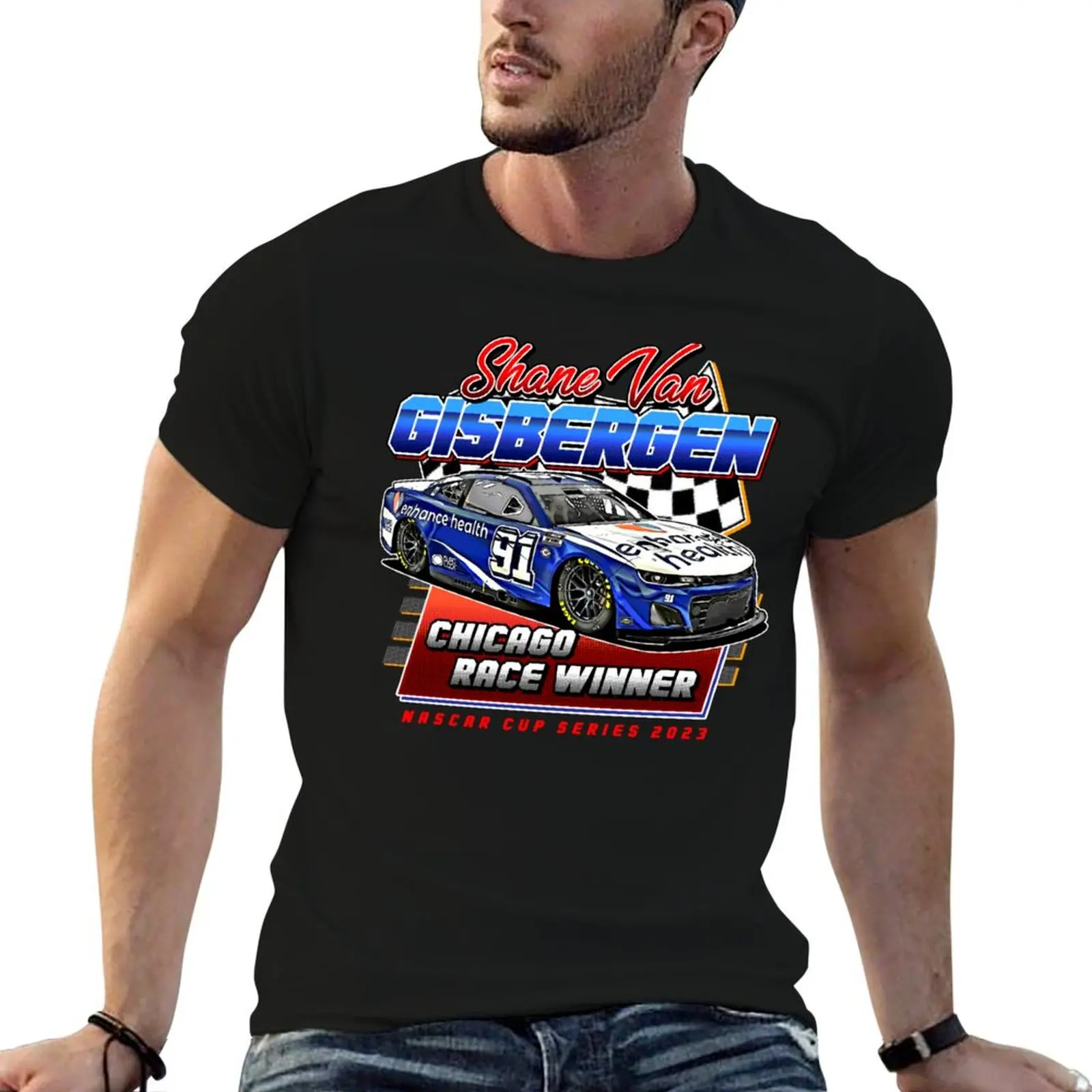 

Shane Van Gisbergen Chicago Race Winner Nascar Cup , Kyle Larson T-Shirt t shirts for man cotton funny T-Shirt