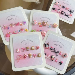 1Bag 3D Cartoon Sanrio Nail Charms Rhinestone Kawaii Kuromi Hello Kitty DIY Crafts Woman Manicure Art Decoration Accessories