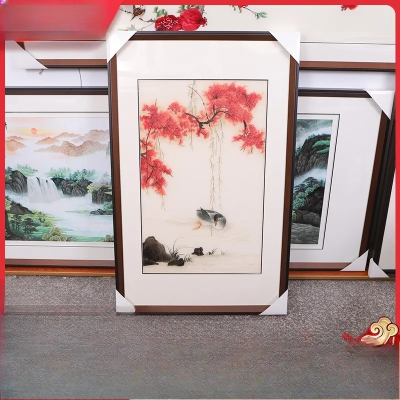 Handmade Suzhou embroidery living room, entrance dining room bedroom decorative painting, Suzhou embroidery finished
