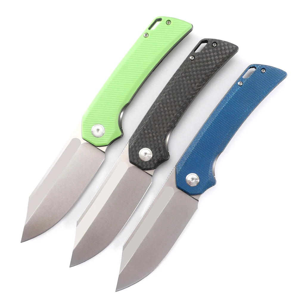 NINE THORN F4 Folding Knife 14C28N Blade CF Handle Outdoor Utility Hunting Camping Survival Kitchen Fruit EDC Tool