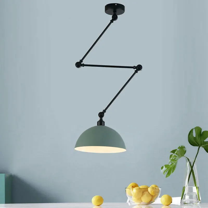 

American Iron Art Adjustable Ceiling Chandelier Nordic Restaurant Bar kitchen Bedroom Bedside Foldable Retractable Ceiling Light