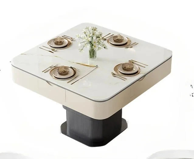

Rock board mahjong table tea table integrated combination multifunctional three-in-one lifting tea table