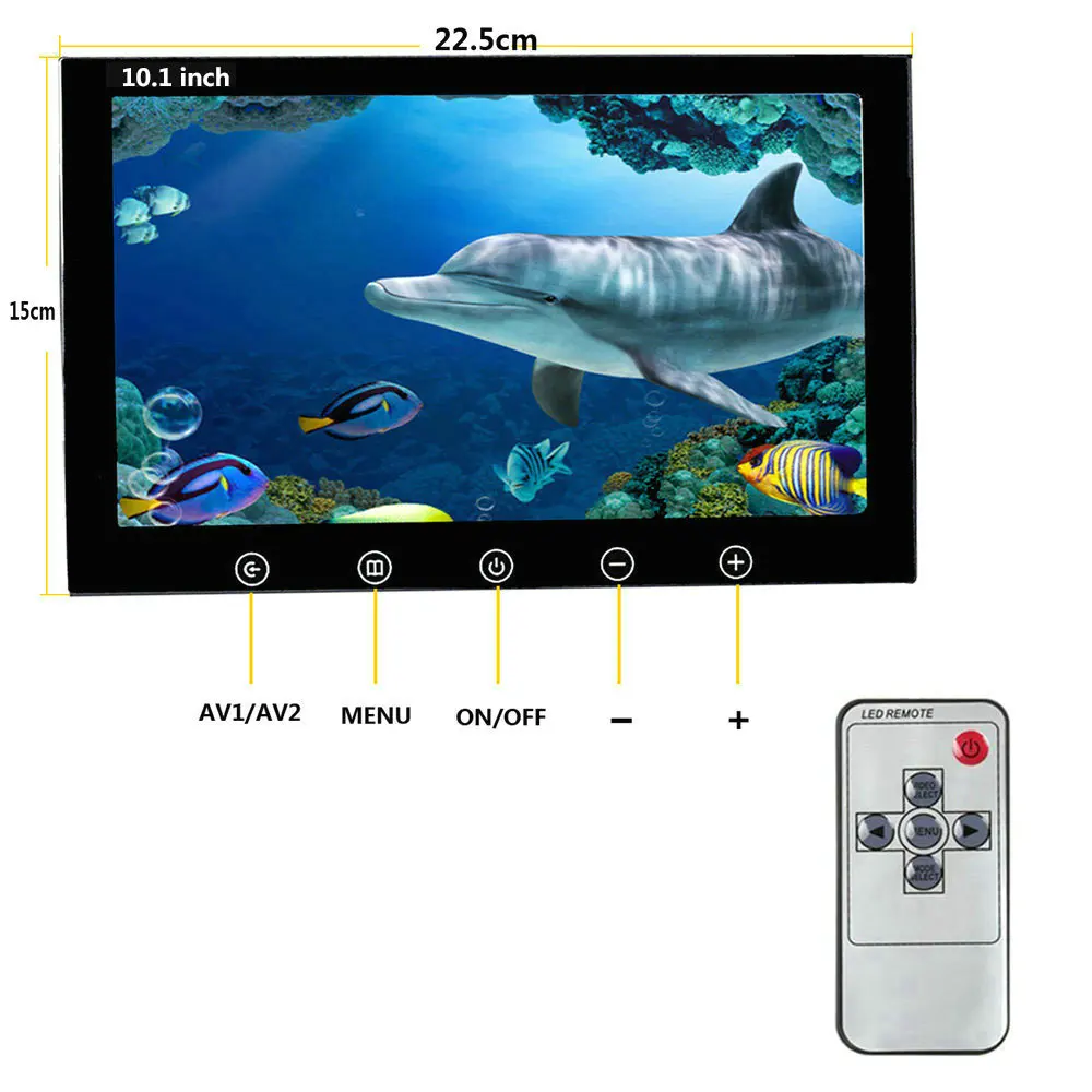 10 Inch 20m/50m/100m Underwater Fishing Video Camera Fish Finder IP68 Waterproof 20 LEDs 360 Degree Rotating Panoramic Camera