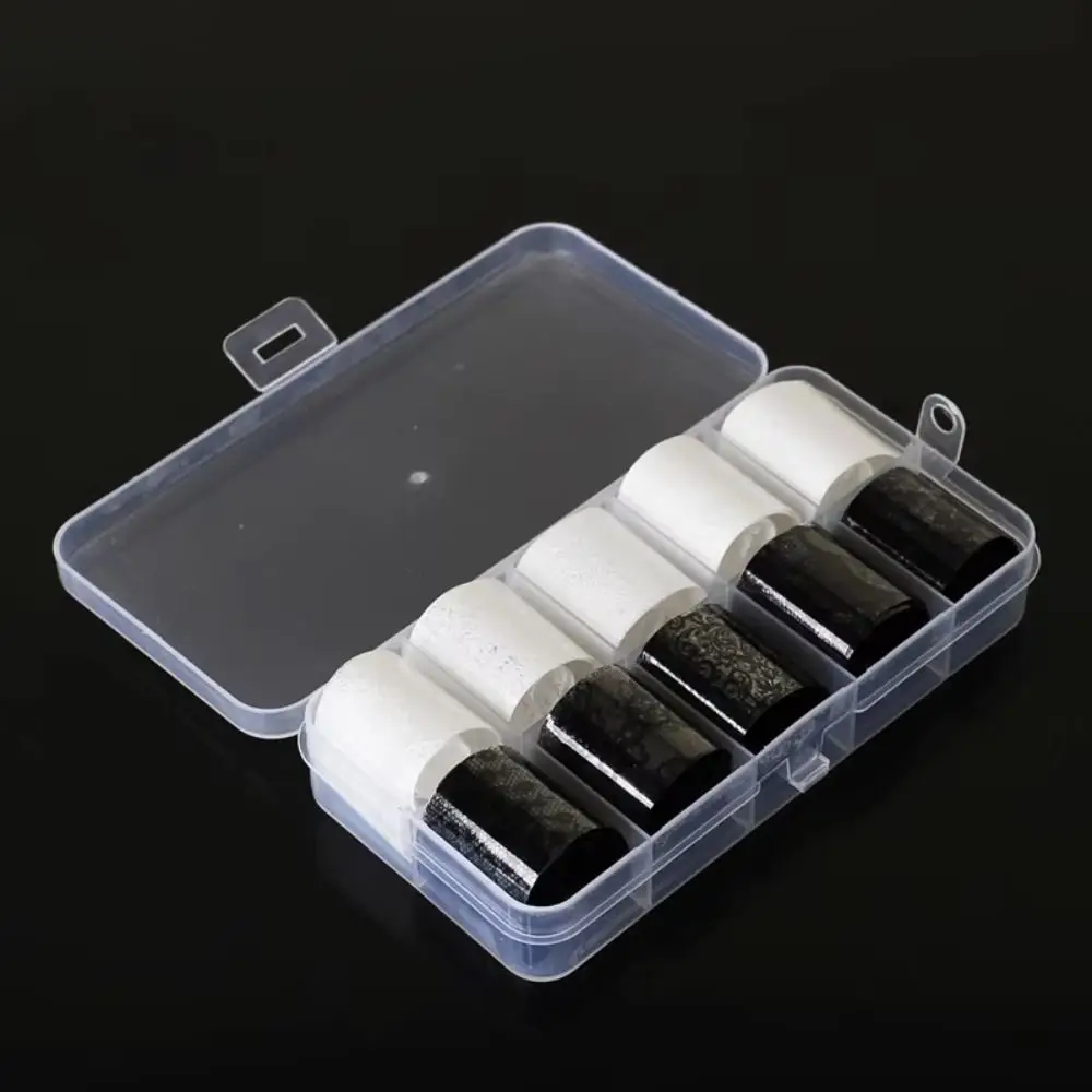 2.5*60 سم أسود أبيض ملصقات الأظافر الدانتيل نقل ورقة مسمار الفن زهرة كاملة لاصق مثير المغلفات نقل الشارات #5