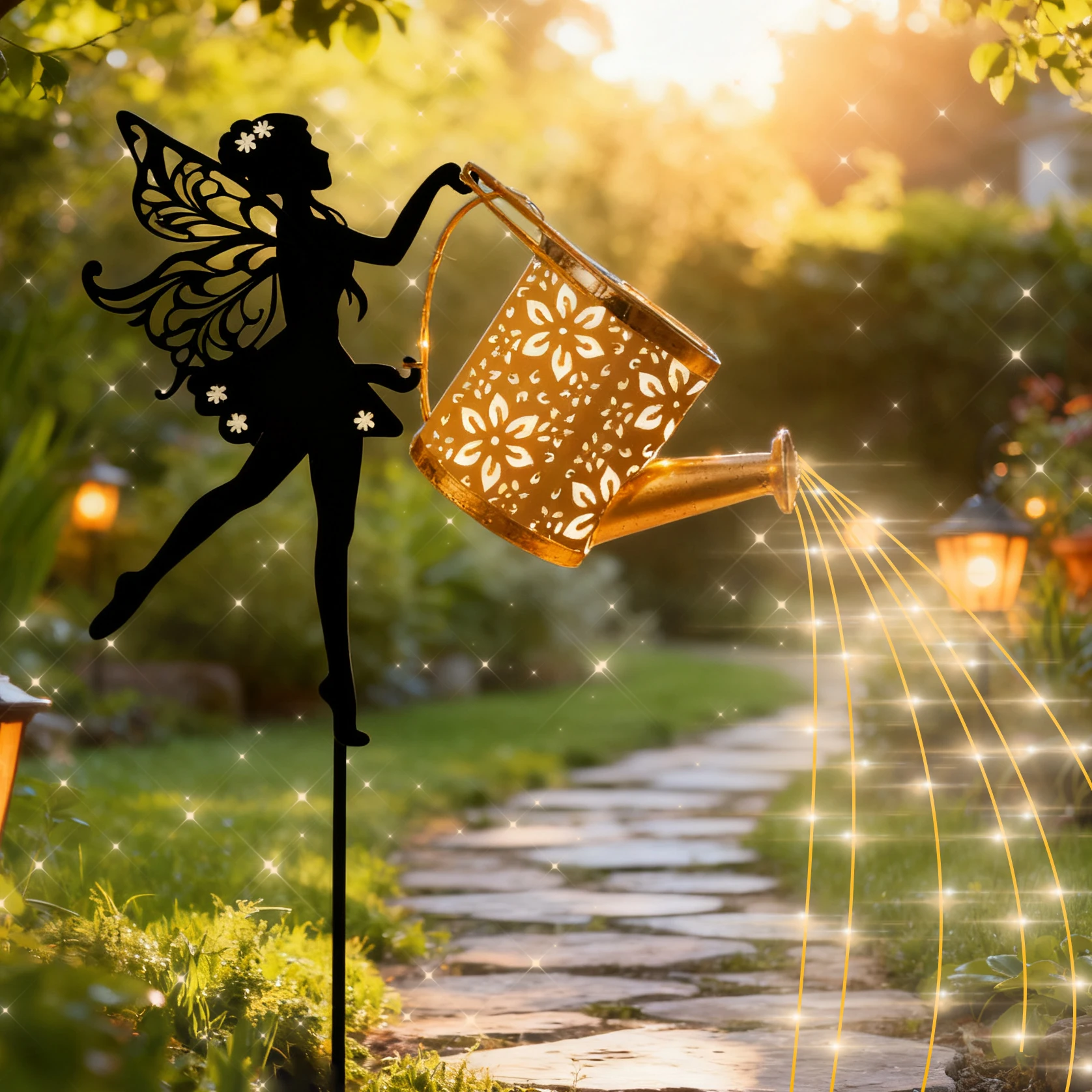 1 قطعة أضواء الجنية الشمسية في الهواء الطلق الزخرفية حديقة فناء الديكور كفاءة في استخدام الطاقة أضواء الجنية تعمل بالطاقة الشمسية