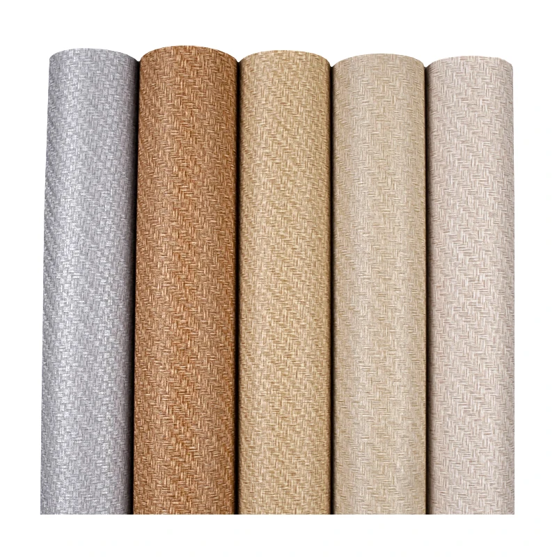 Linen Weave Wallpaper Non Self-adhesive Solid Color Textured Wallcovering Beige/Brown/Grey Wall Paper for Living Room Bedroom