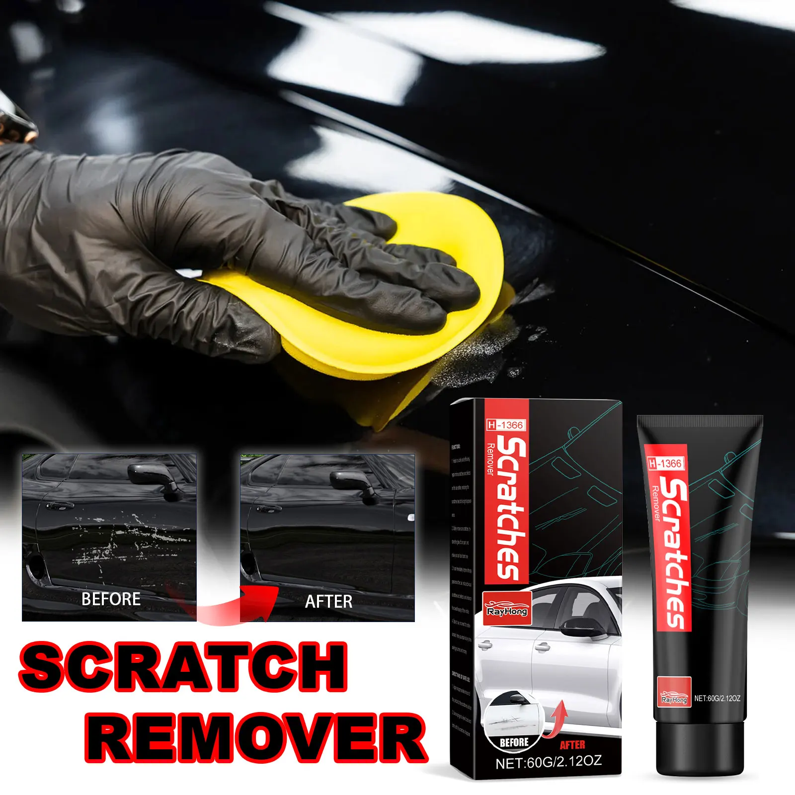 

Rayhong Car Scratch Remover Paint Care Tools Auto Remover Scratche Repair Polishing Auto Body Grinding Compound Anti Scratch Wax