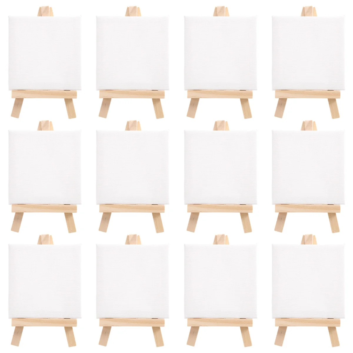 Artistas 3 polegadas x 3 polegadas mini tela e 5 polegadas mini cavalete conjunto pintura artesanato desenho-conjunto contém: 12 mini telas e 12 mini eas