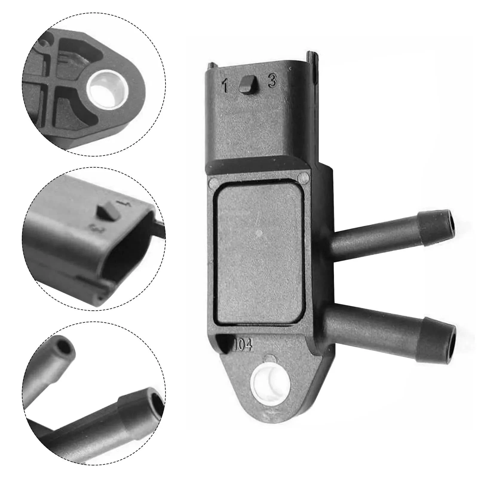 

Car DPF Exhaust Pressure Sensor Black Plastic For Megane Qashqai Scenic Juke Captur 1.5 1.6 Dci OEM0281006252 Car Accessories