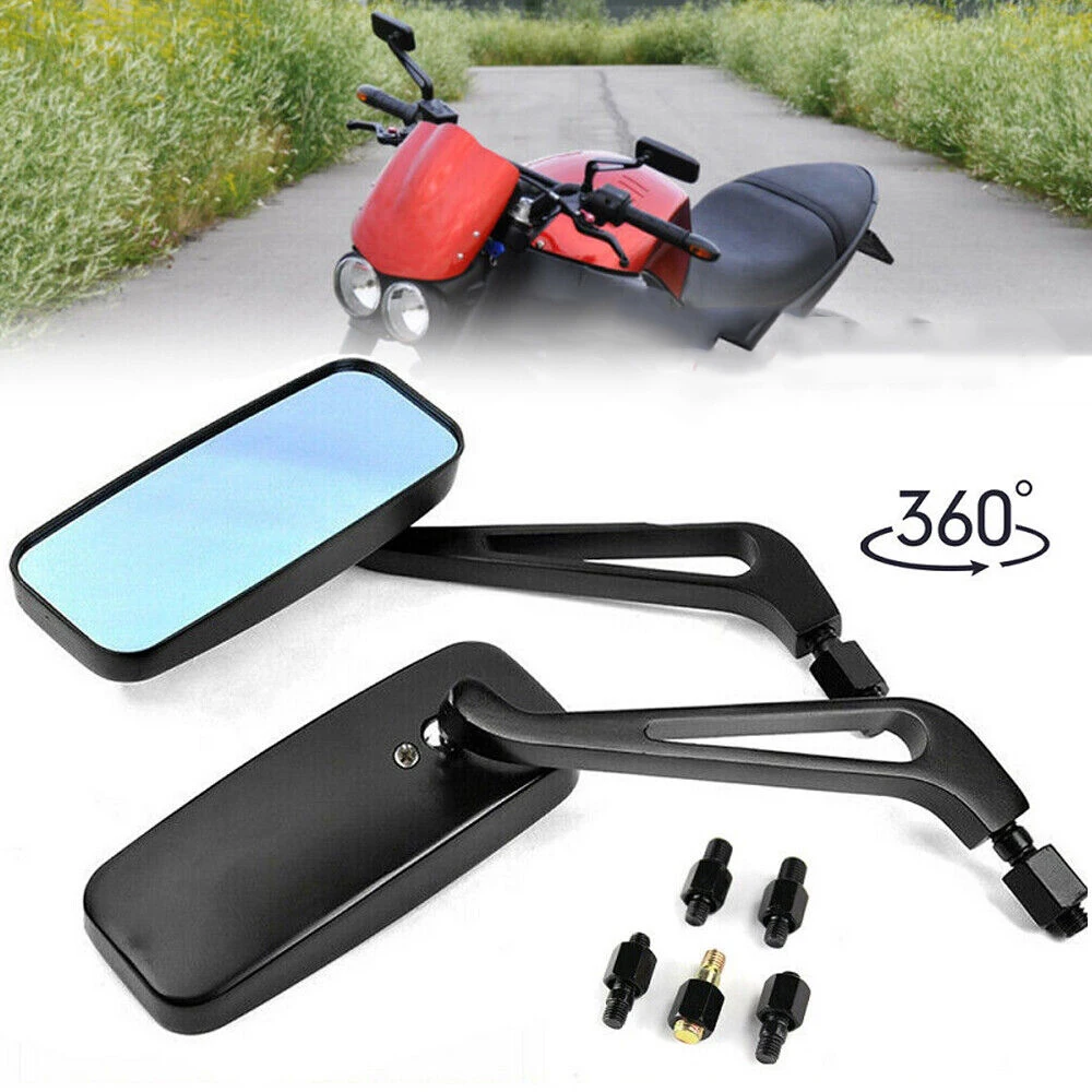 2x M8/M10 Universal Motorcycle Rearview Mirror For Harley Sportster Glide Softail Chopper Bobber Honda Yamaha Kawasaki image 3