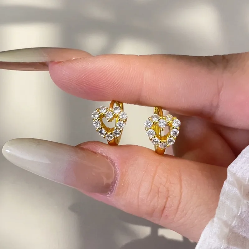 Boucle d'oreille femmes lindos pendientes con hebilla de oreja de corazón para mujer chica moda delicada hebilla de oreja joyería señora regalo fiesta