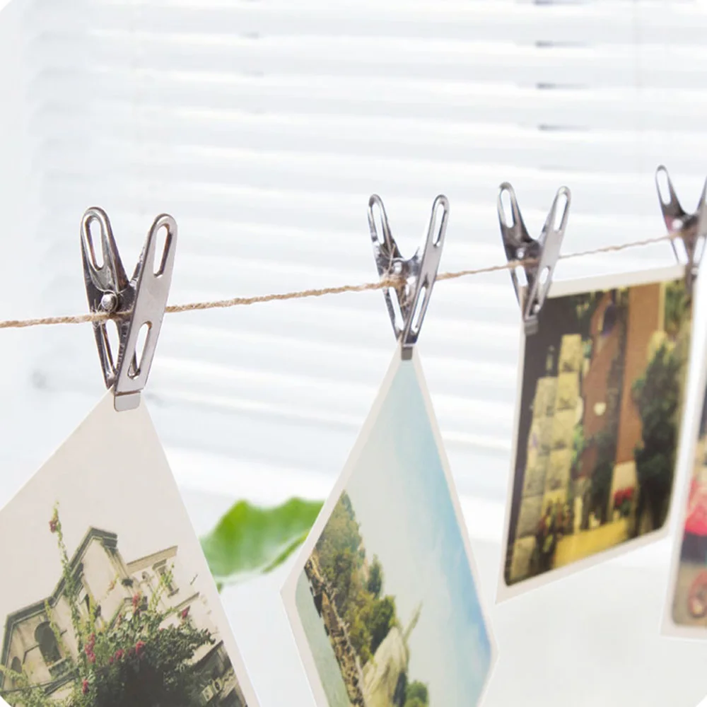 โลหะWindproofในครัวเรือนแห้งแขวนเสื้อผ้าซักผ้าPinsแฟ้มคลิปเสื้อผ้าหมุดคลิปปิดผนึก
