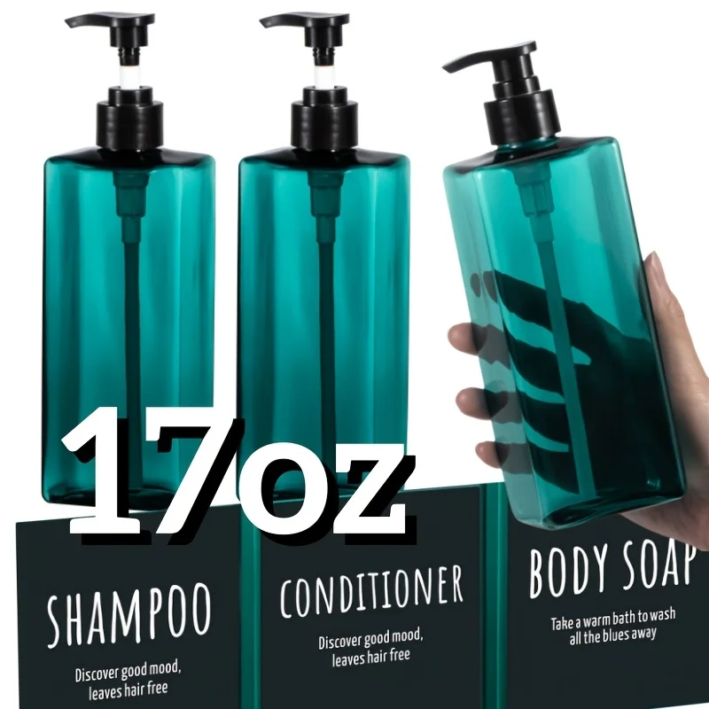 2 szt. butelek na szampon 17oz, butelki na szampon, butelka na szampon podróżna, dozownik mydła do łazienki, butelki na szampon i odżywkę,