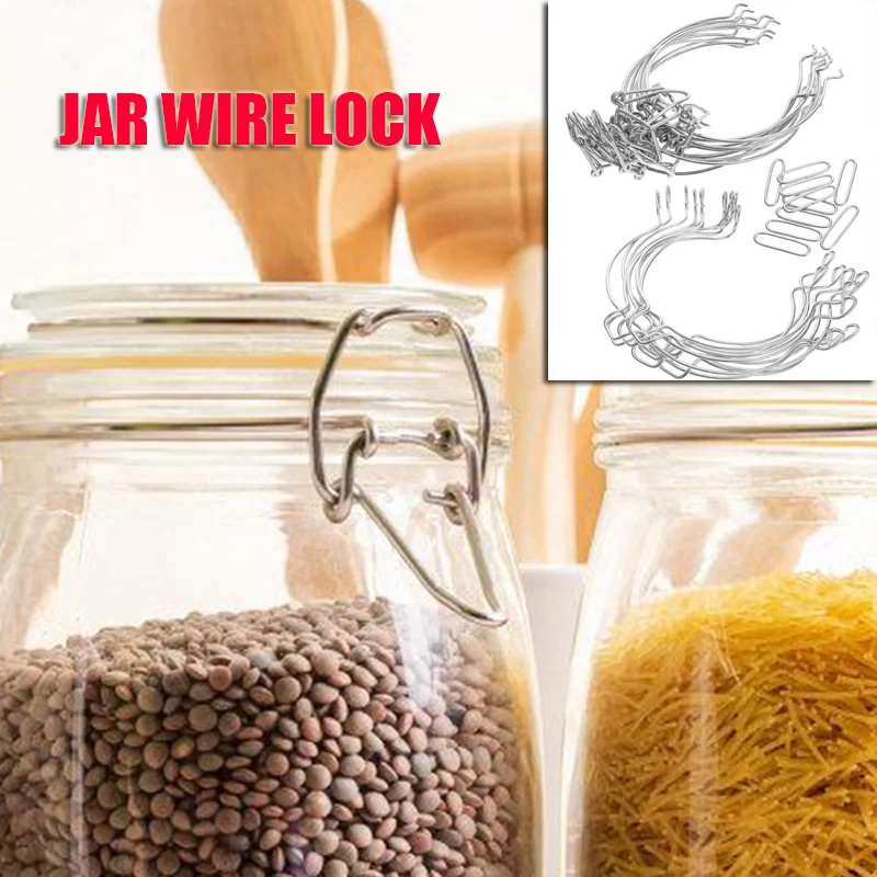 

10pcs Glass Storage Jar Locking Wire Buckle Airtight Sealing Jars Accessories For Honey Food Preservation Spring Clamp Holders