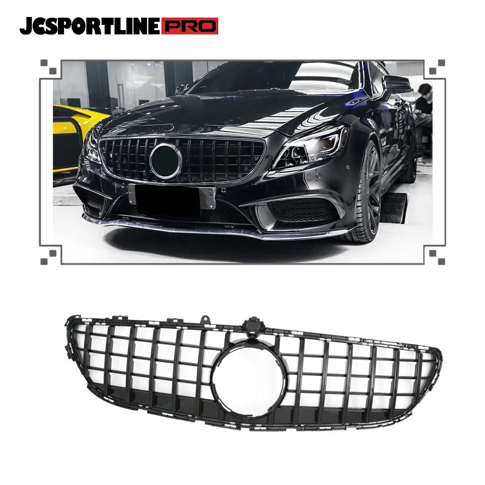 Glossy Black W218 GT Grill Grille for Mercedes Benz W218 CLS400 CLS500 CLS550 Sport Sedan 4-Door 2015-2017