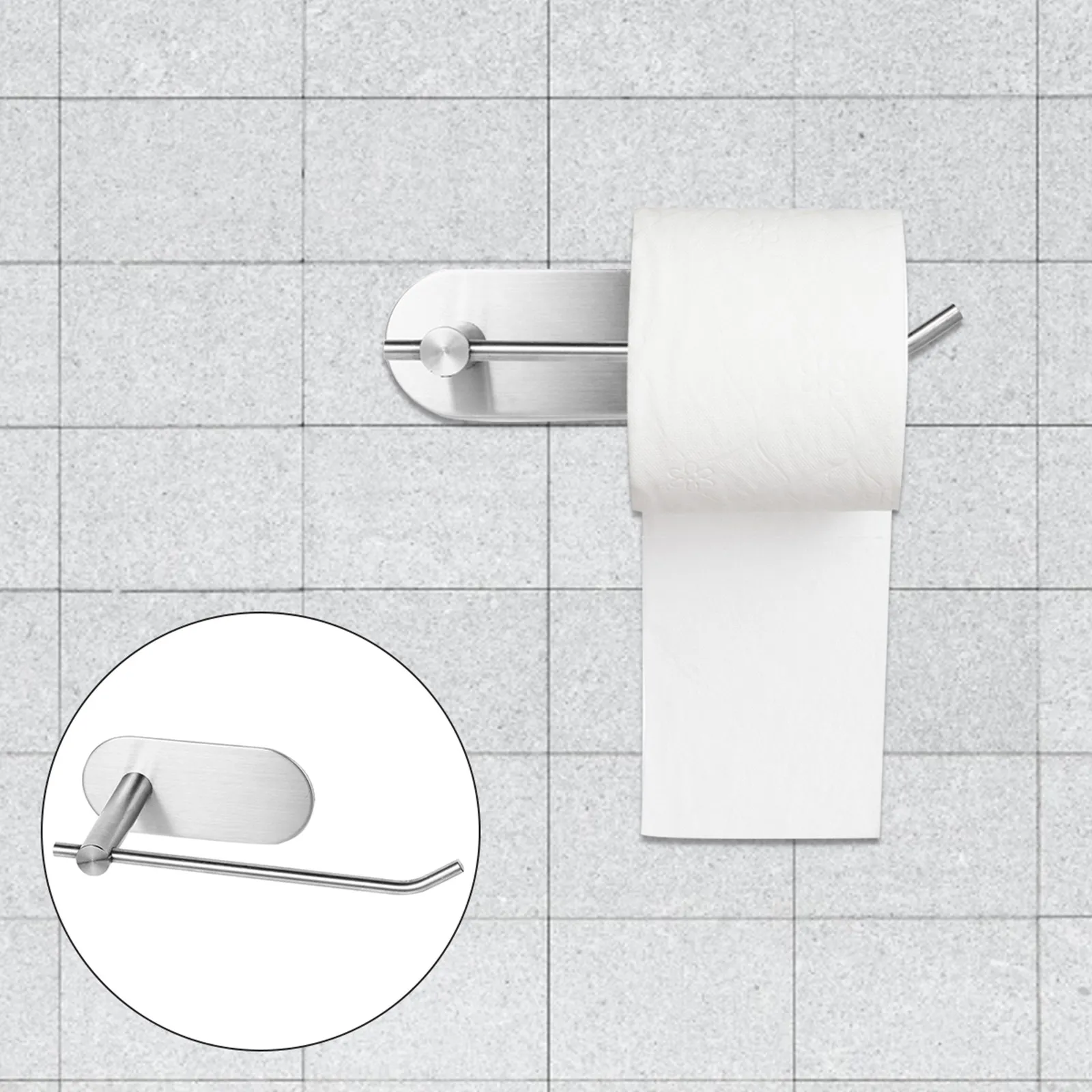 

1Pcs Wall Hanging Roll Paper Rack 304 Stainless Steel Bathroom Toilet Paper Holder Waterproof Shower Resistant Storage Organizer