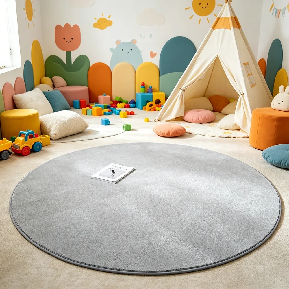 Anti Slip Carpet Round Home Decor Luxury Quality Short Plush Area Rug Circle Foot Mat Hanging Basket Floor Protection Cushion
