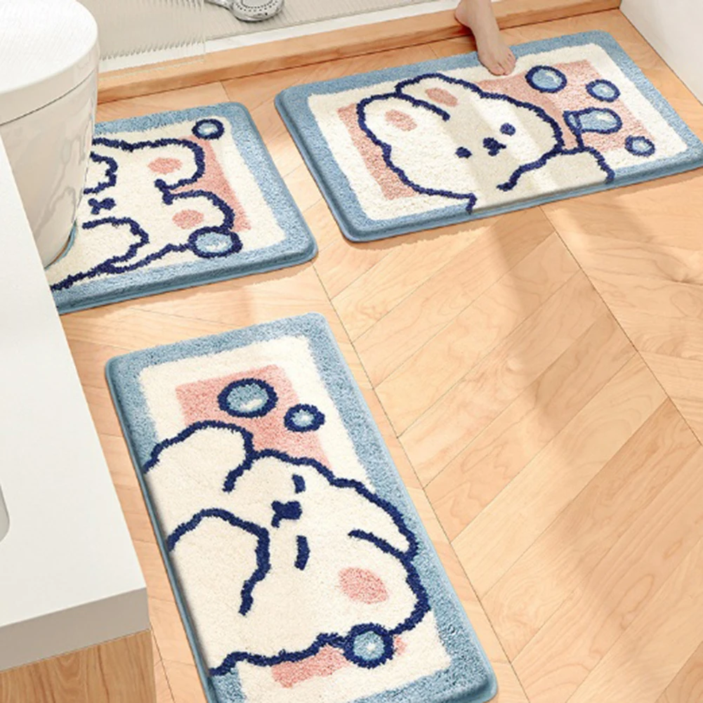 Bathroom Decoration 20*21.6inch Microfiber Toilet Rug 3D Printed Bathroom Decor Rug Non-slip Rug Absorbent Bathroom Rug