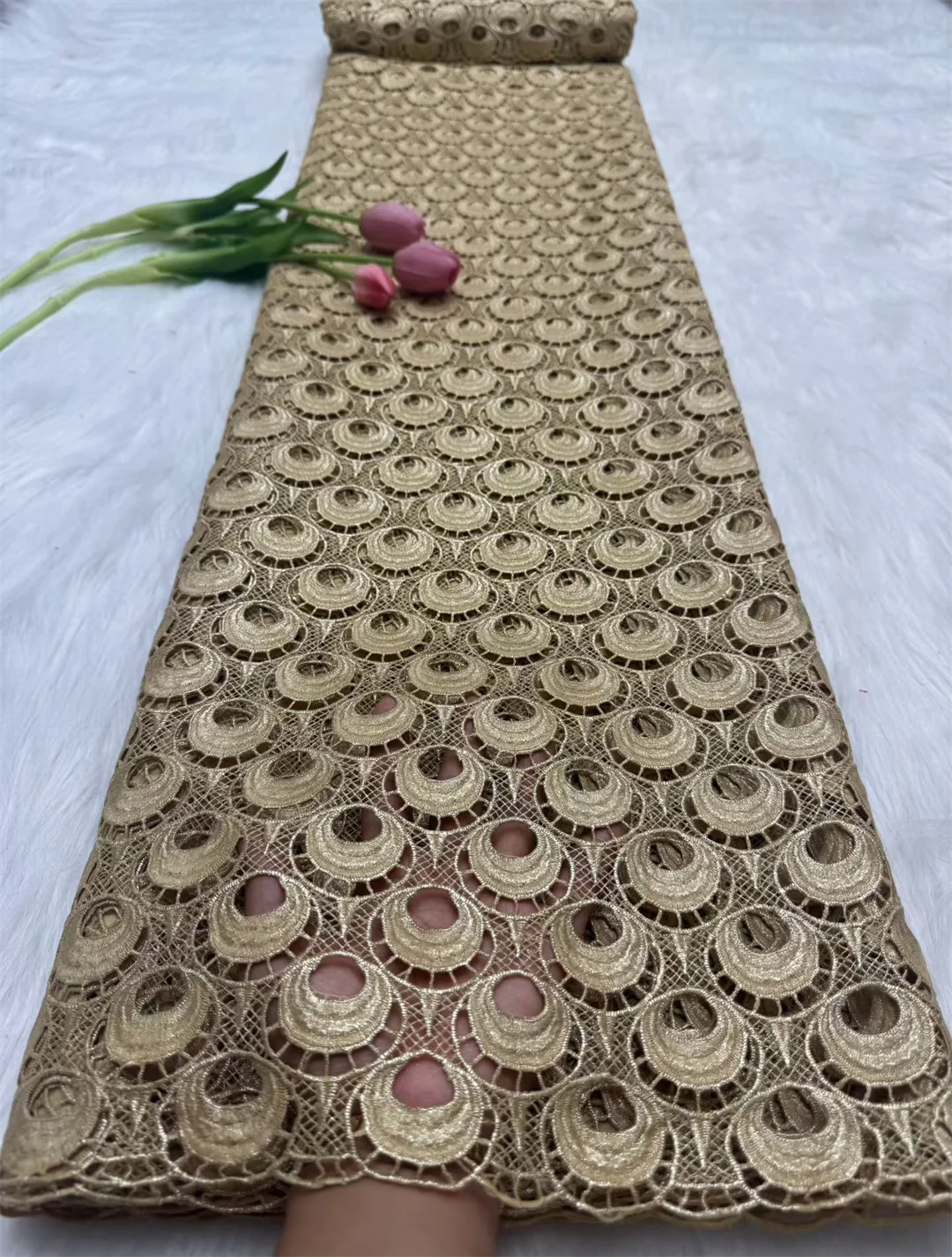 New African Guipure Cord Lace Fabric 2026 New High Quality Nigerian Water Soluble Lace Fabrics 5 Yards For Wedding Dresses Party