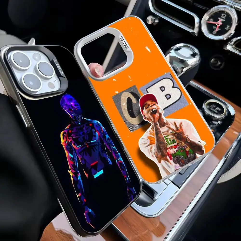 

Rapper C-Chris B-Brown 11 Phone Case For iPhone 16,15,14,13,12,11,Mini,Pro,MAX White Matte Shockproof Cover
