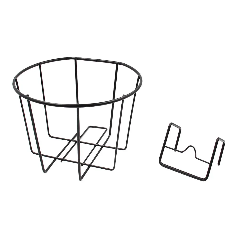

Iron Flower Pot Durable Sturdy Structure Drain Design Easy Clean Home Office Fence Balcony Garden Planter Holder Basket Rack