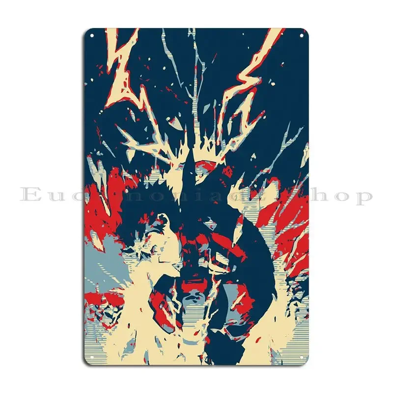 Izuku Midoriya With Power Metal Sign Plaques Customize Wall Decor Pub Mural Club Tin Sign Poster