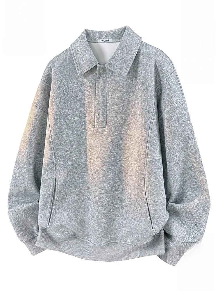 

PaulFrank Men's Winter Thiened Long Sve Hoodie Loose Fit Pure Color Fce Lined Sweatirt Casual Comfortable Youthful