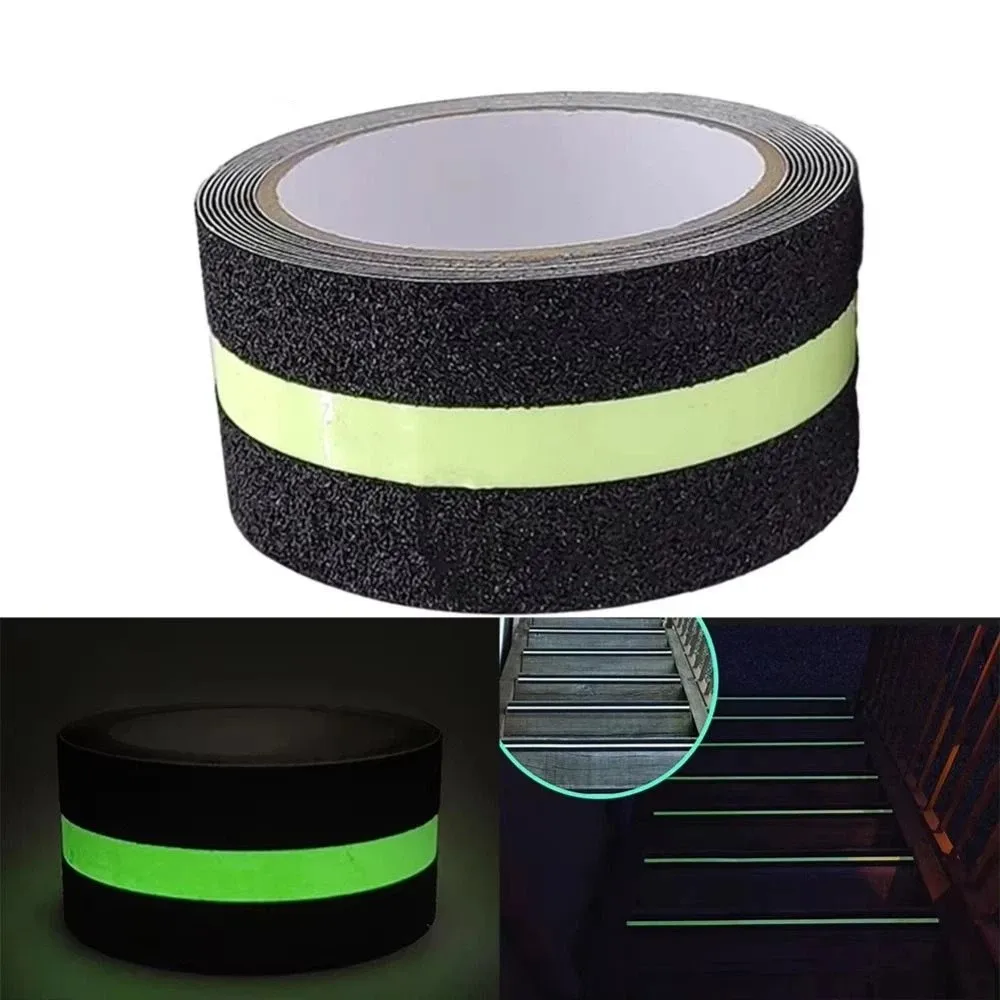 Glow in the Dark Anti Slip Tape 5CM x 5M Green Stripe Traction Tape Abrasive Surface Waterproof Non Skid Safety Tape Step Indoor