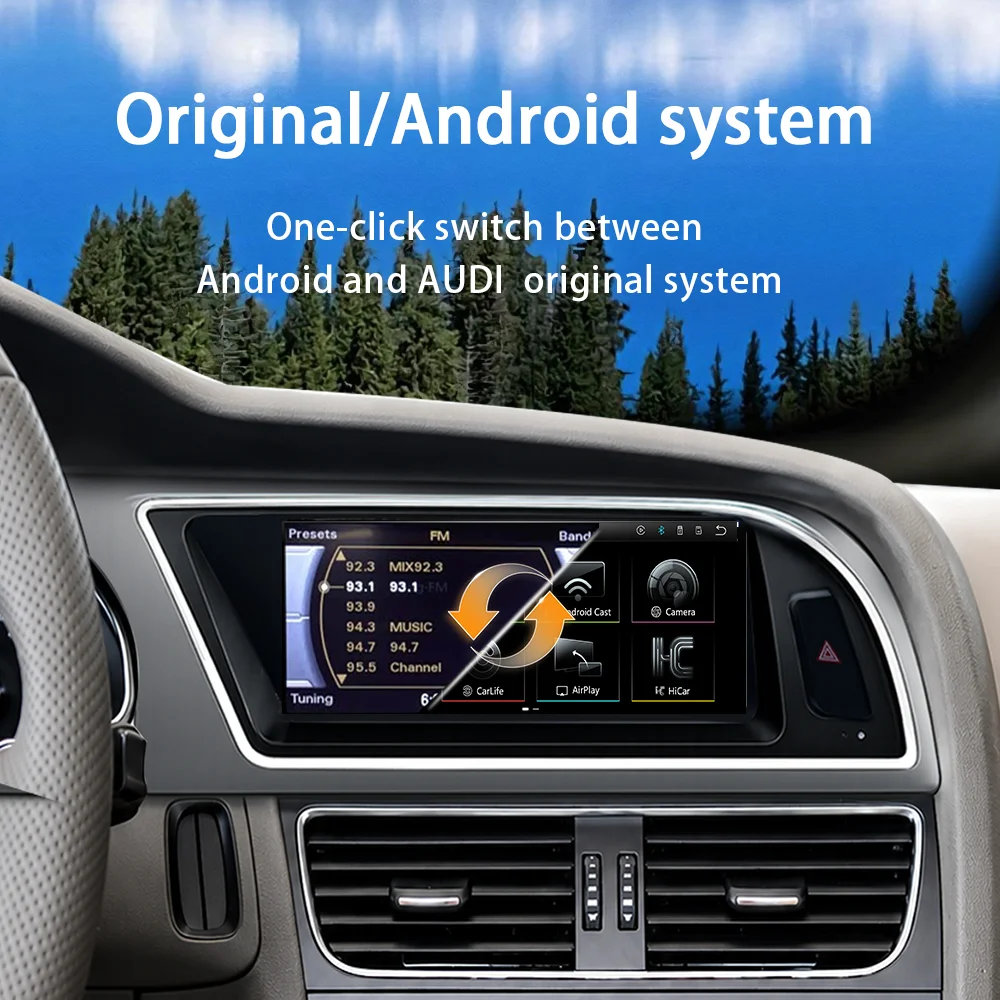 2026 NEW Linux Touch Screen Wireless Carplay Car Multimedia Display For Audi A5 2008-2016 With Android Auto Airplay Autolink